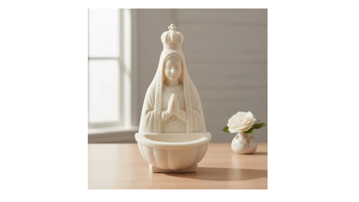 Porta Água Benta Nossa Senhora 3D de Parede - Oratório