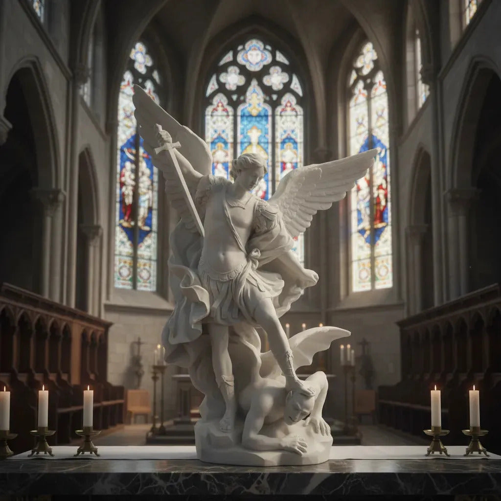 Estátua São Miguel Arcanjo Guerreiro - Religiosa Católica Fé