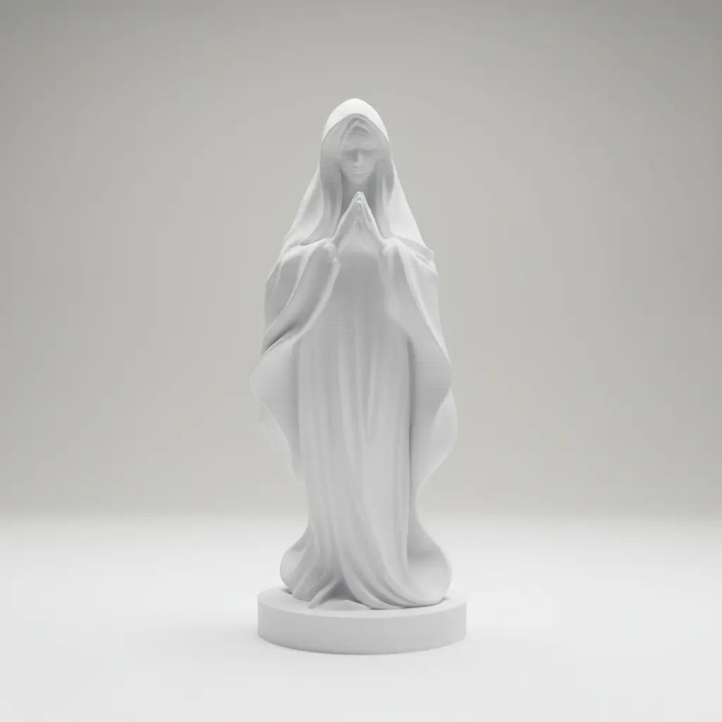 Estátua N. Senhora 20cm 3d Abs + Brinde Espírito Santo