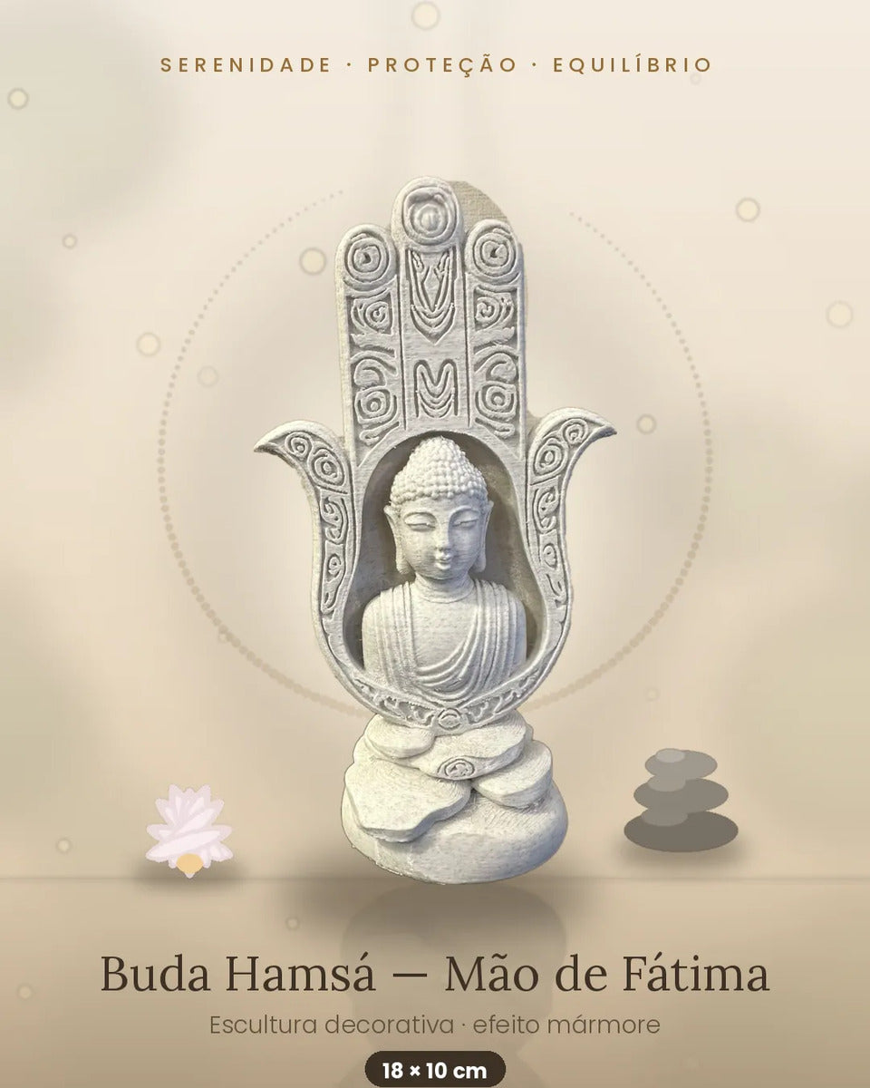 Mão De Fátima Hamsá Buda 18cm Enfeite Decoração Zen