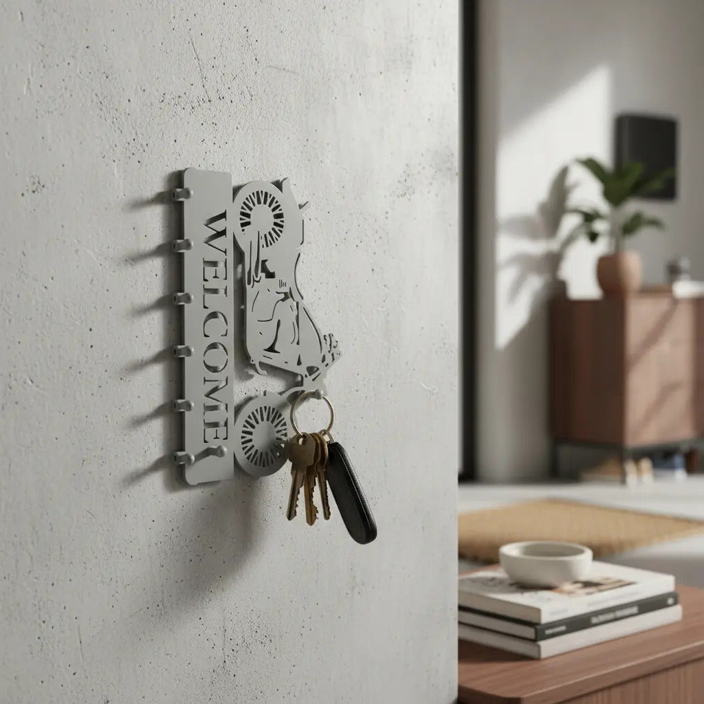 Porta Chaves Plástico Abs Moto Custom Welcome (produto 3d)