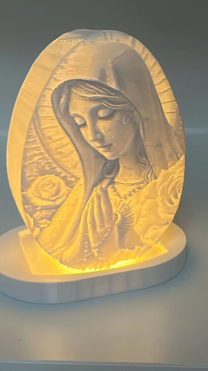 Luminaria Abajur Decorativo 3d Globo Nossa Senhora Led