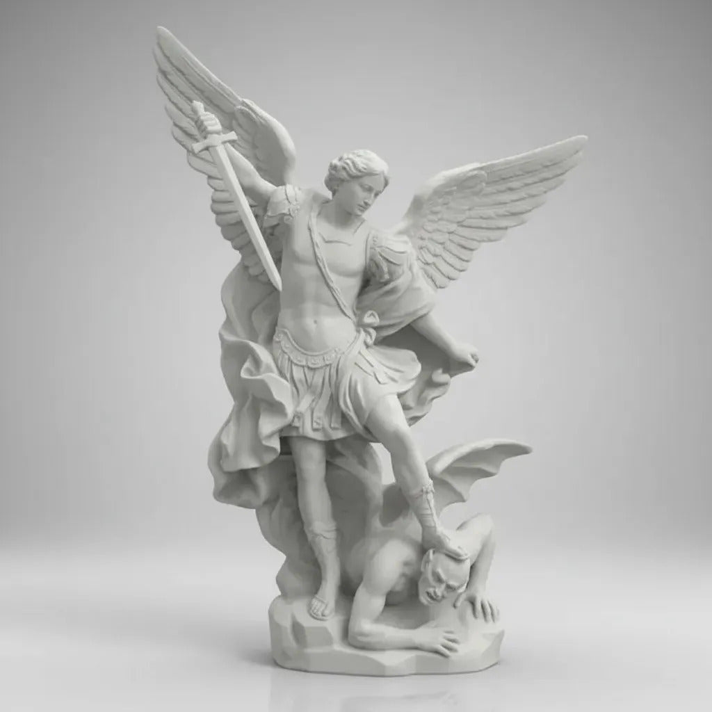 Estátua São Miguel Arcanjo Guerreiro - Religiosa Católica Fé