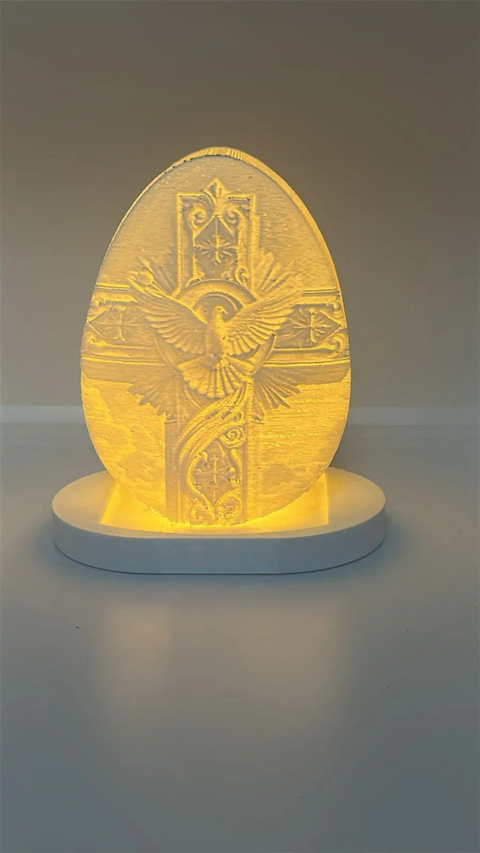 Luminária Divino Espírito Santo 3d Led Luz Quente Decoração