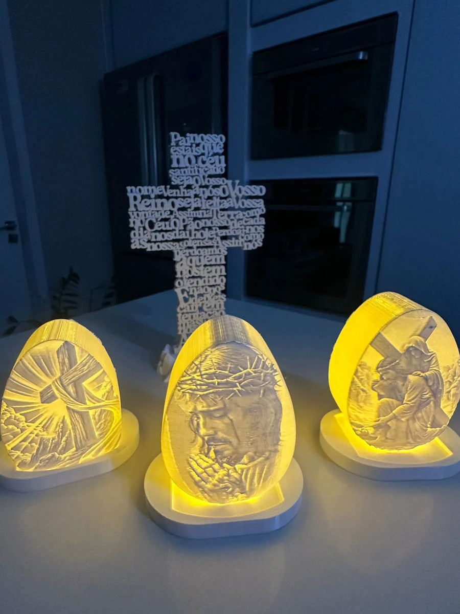 Escultura Religiosa Ovo 3d Iluminado Colecionável
