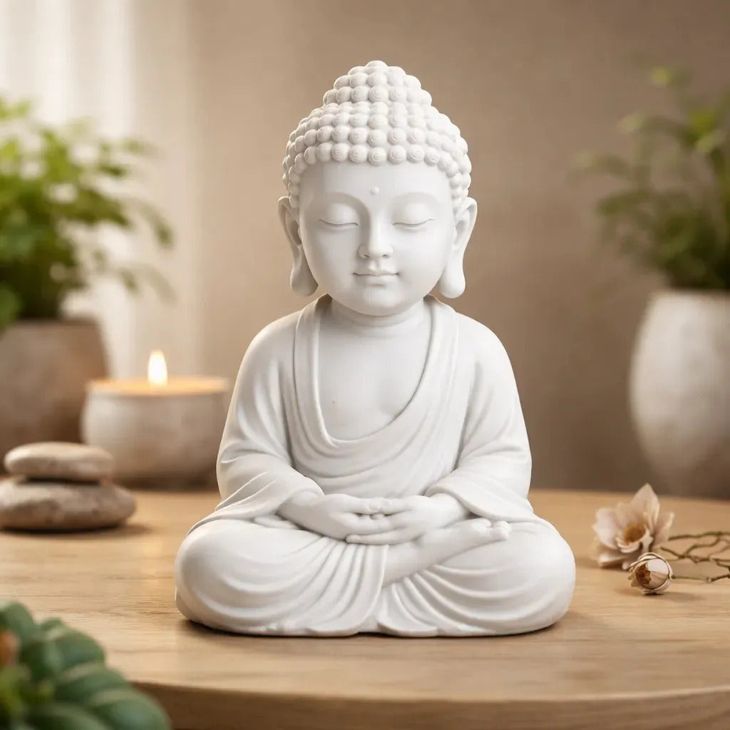 Escultura Buda Tibetano Meditando Decorativo Moderno Premium