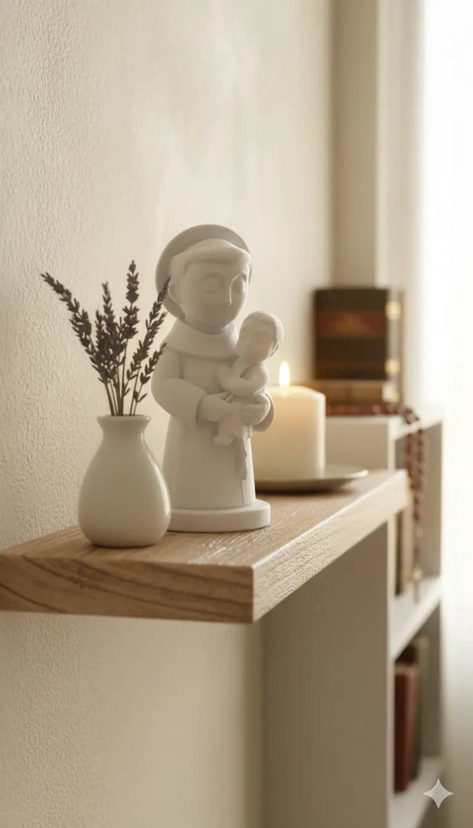 Fé E Proteção: Estátua De Santo Antônio Com Menino Jesus 3d