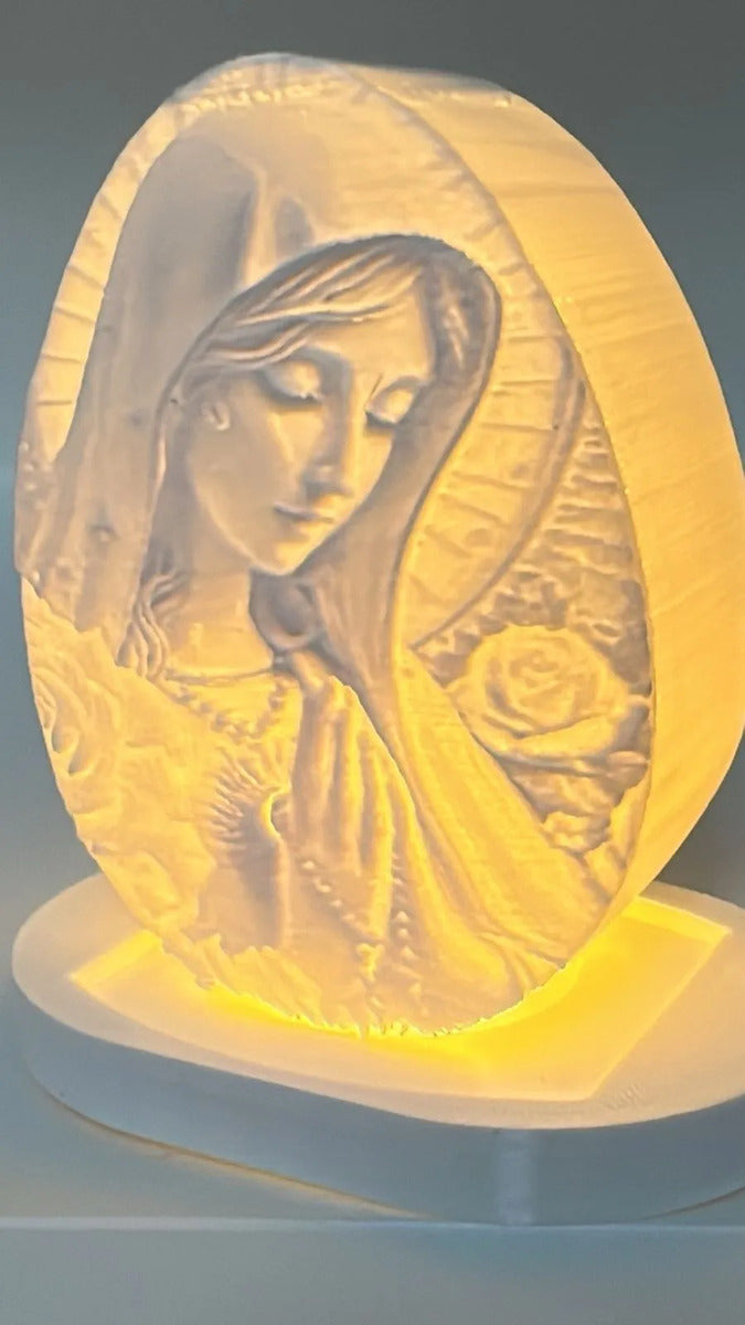 Luminaria Abajur Decorativo 3d Globo Nossa Senhora Led
