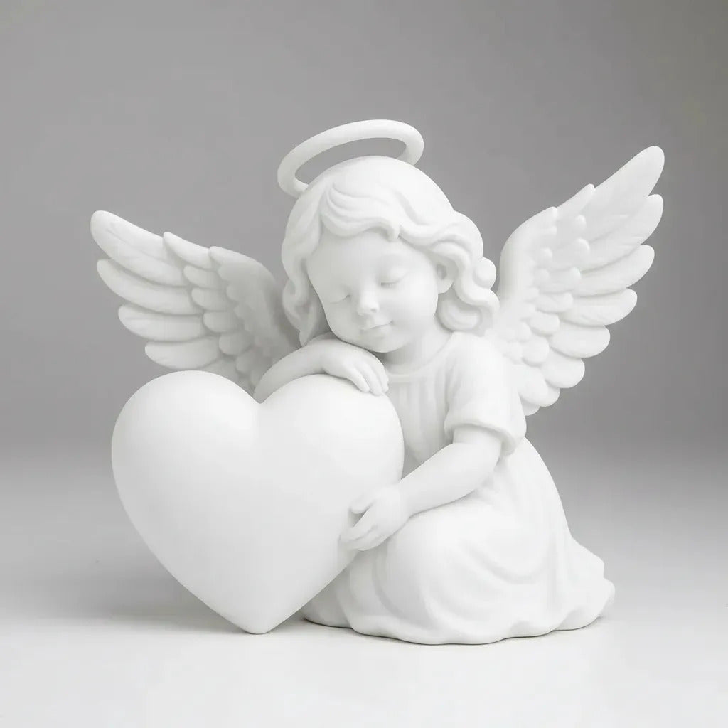 Anjo Decorativo Com Coração Decoração Religiosa Moderna Fofa
