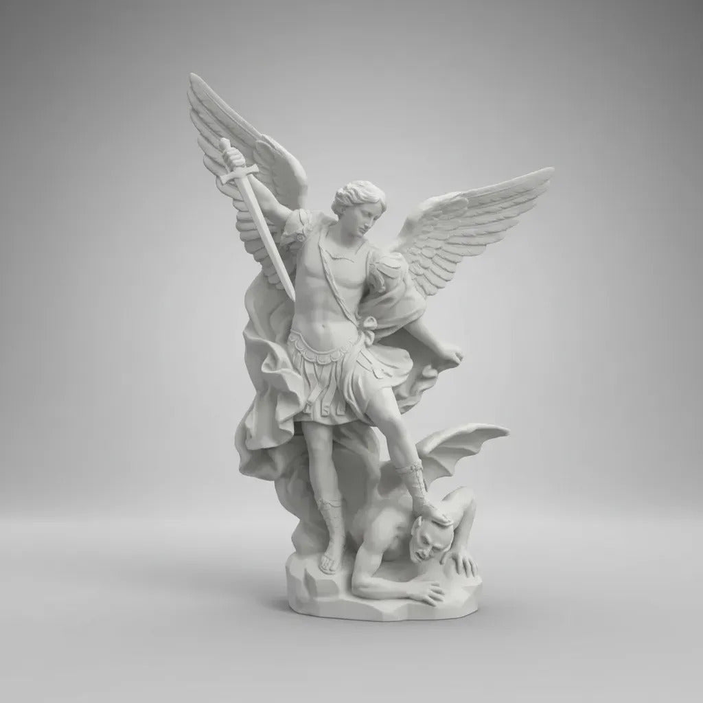 Estátua São Miguel Arcanjo Guerreiro - Religiosa Católica Fé