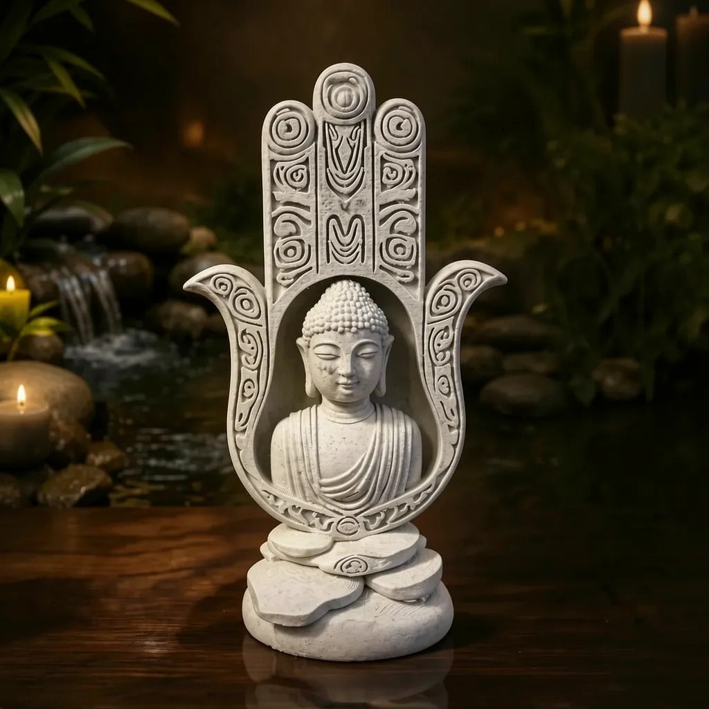Mão De Fátima Hamsá Buda 18cm Enfeite Decoração Zen