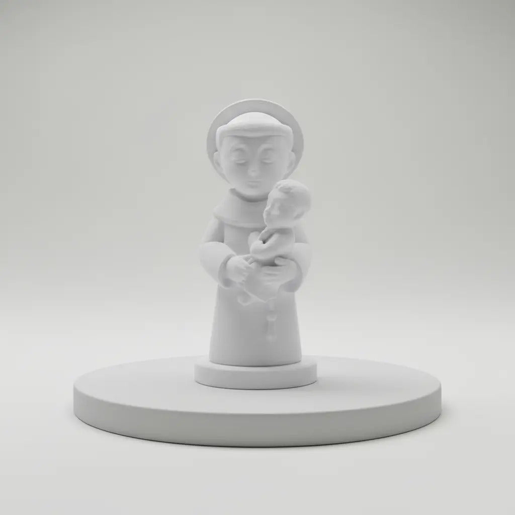 Fé E Proteção: Estátua De Santo Antônio Com Menino Jesus 3d