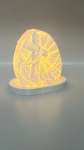 Luminária Cruz Com Manto 3d Led Luz Quente Decoração
