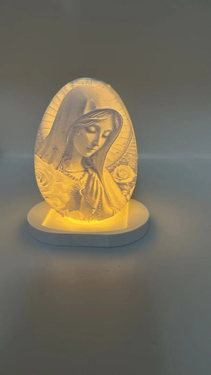 Luminaria Abajur Decorativo 3d Globo Nossa Senhora Led
