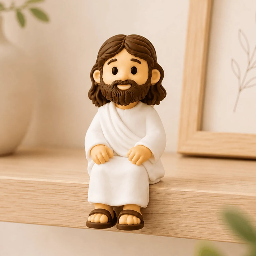 Mini Jesus Cristo Sentado 5cm Enfeite Decorativo Para Mesa